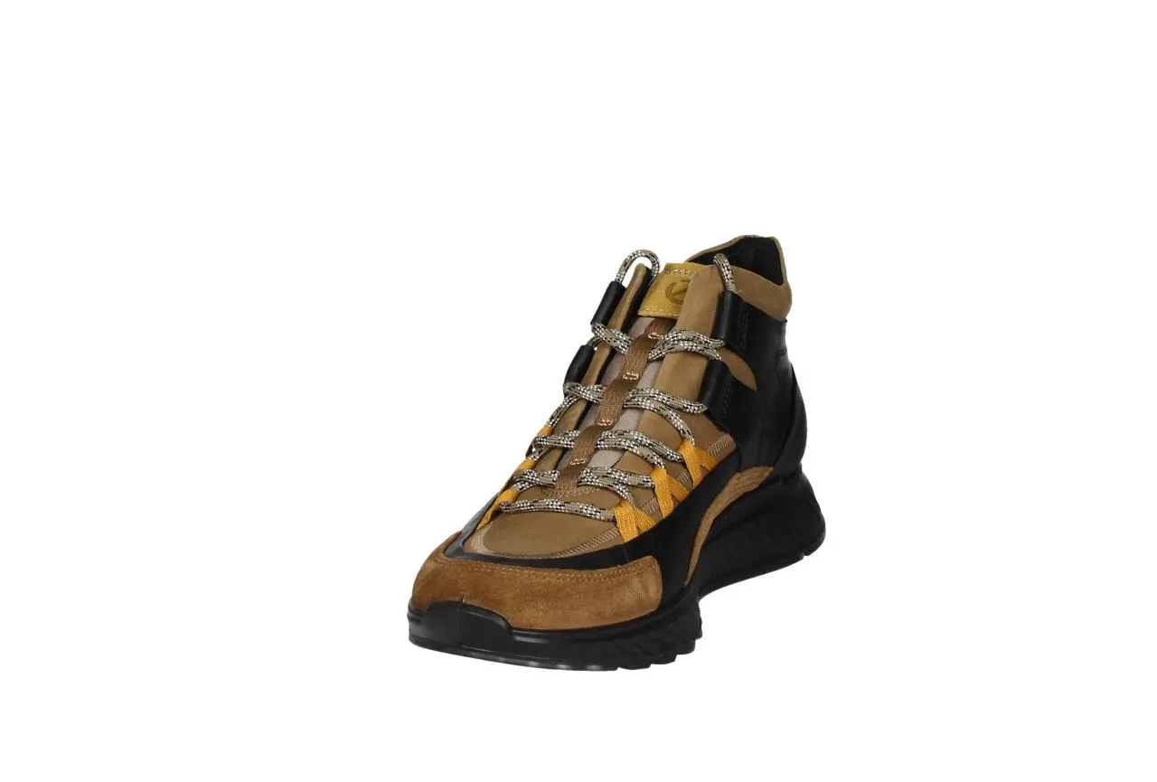 Bota Casual Cordon Nobuck Cuero/negra P.goma