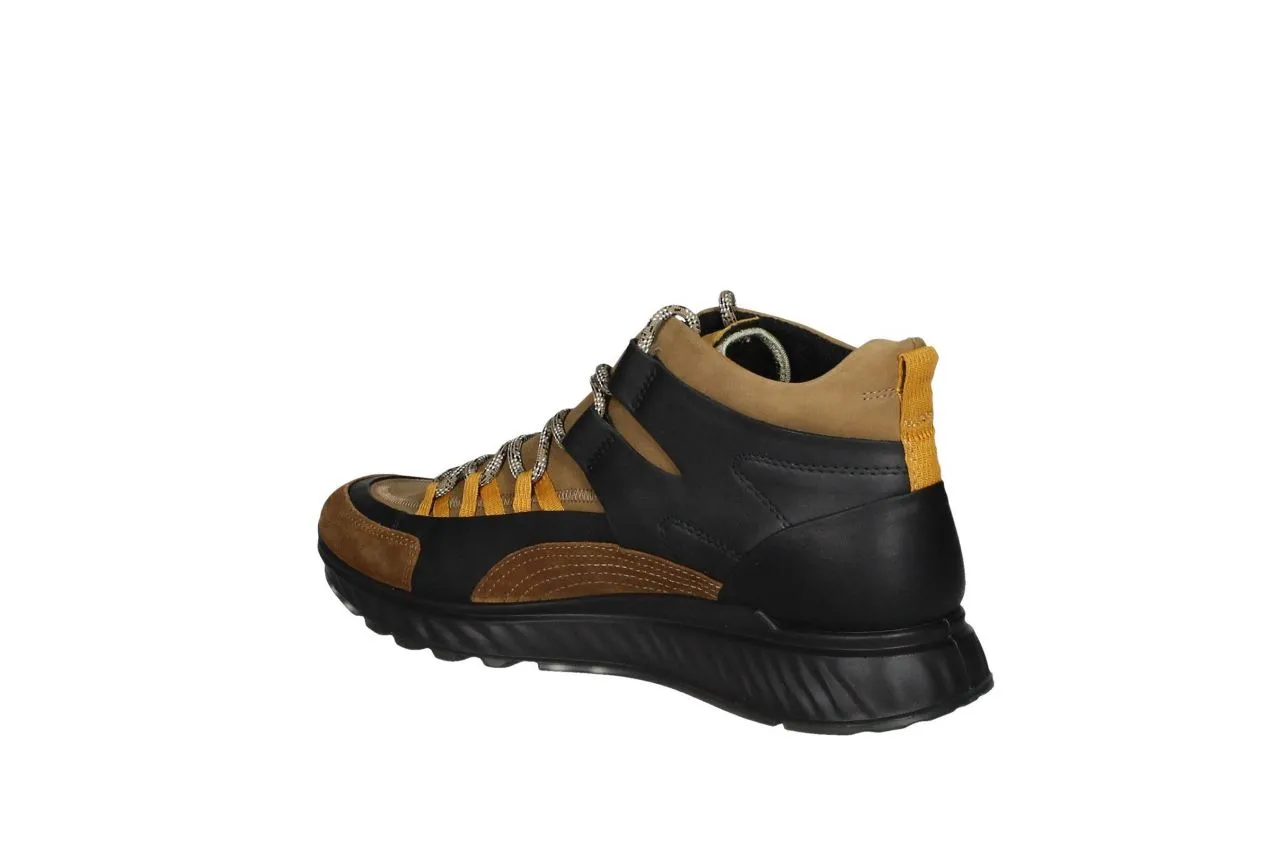 Bota Casual Cordon Nobuck Cuero/negra P.goma