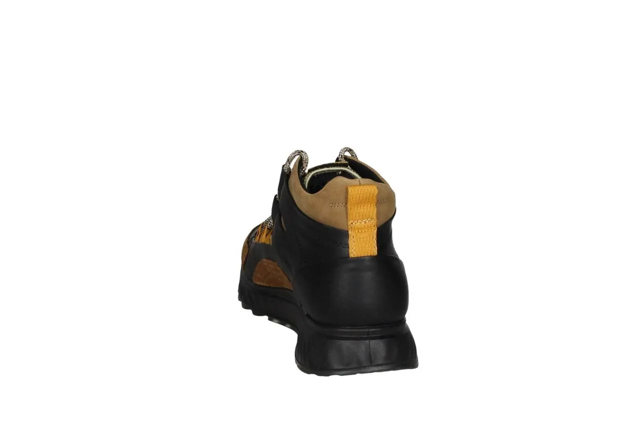 Bota Casual Cordon Nobuck Cuero/negra P.goma