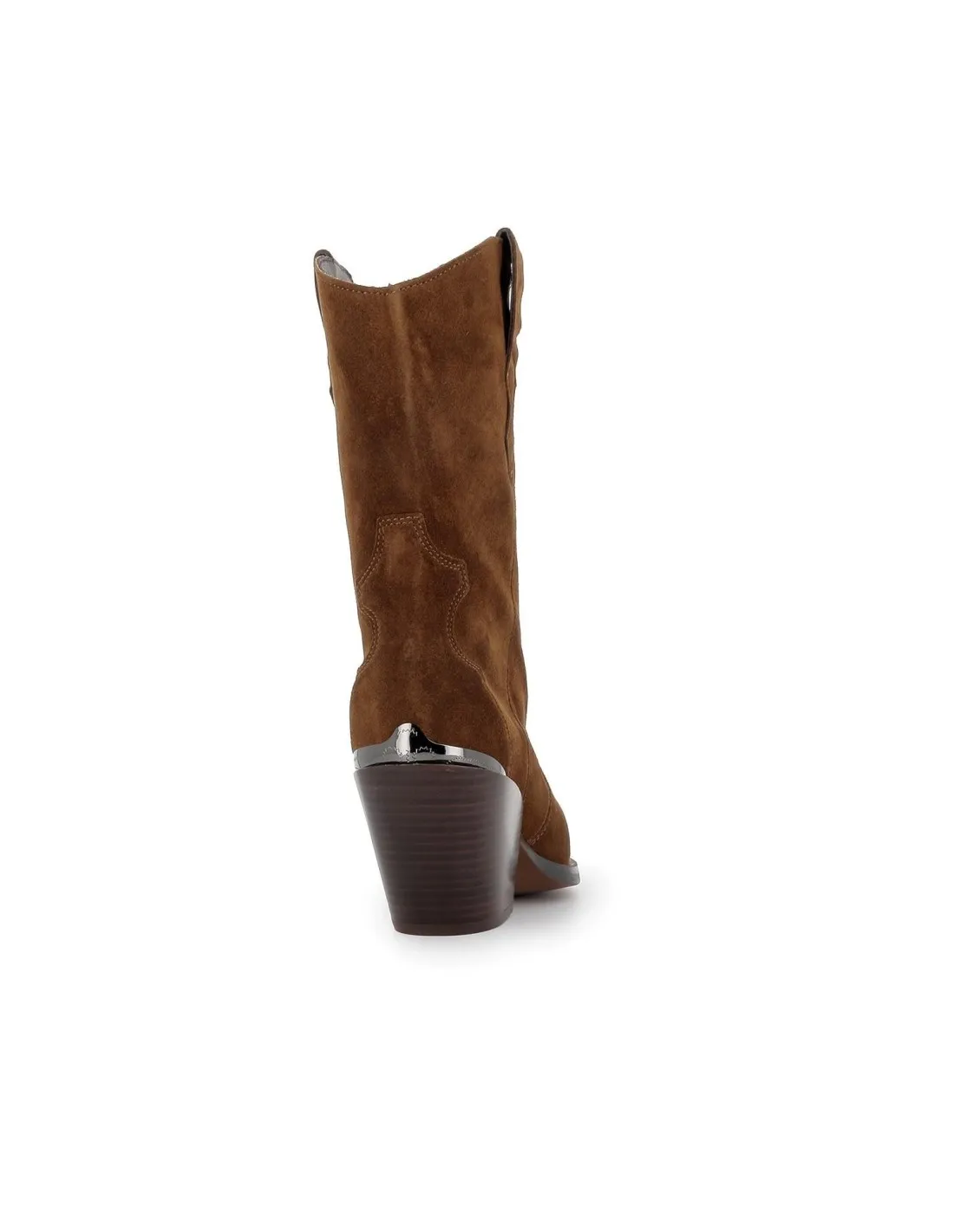Bota caña media piel cuero tacón mujer ALPE