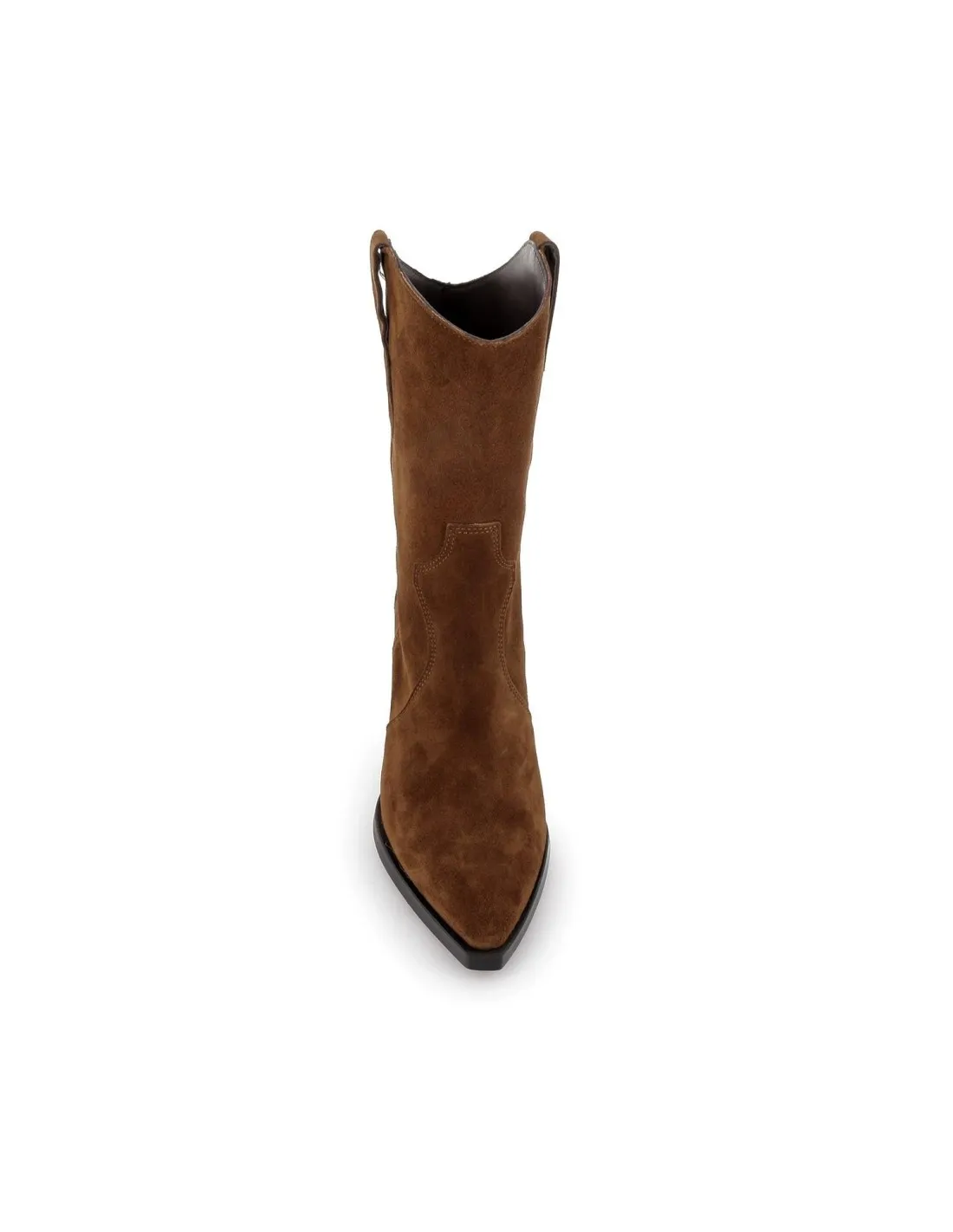 Bota caña media piel cuero tacón mujer ALPE