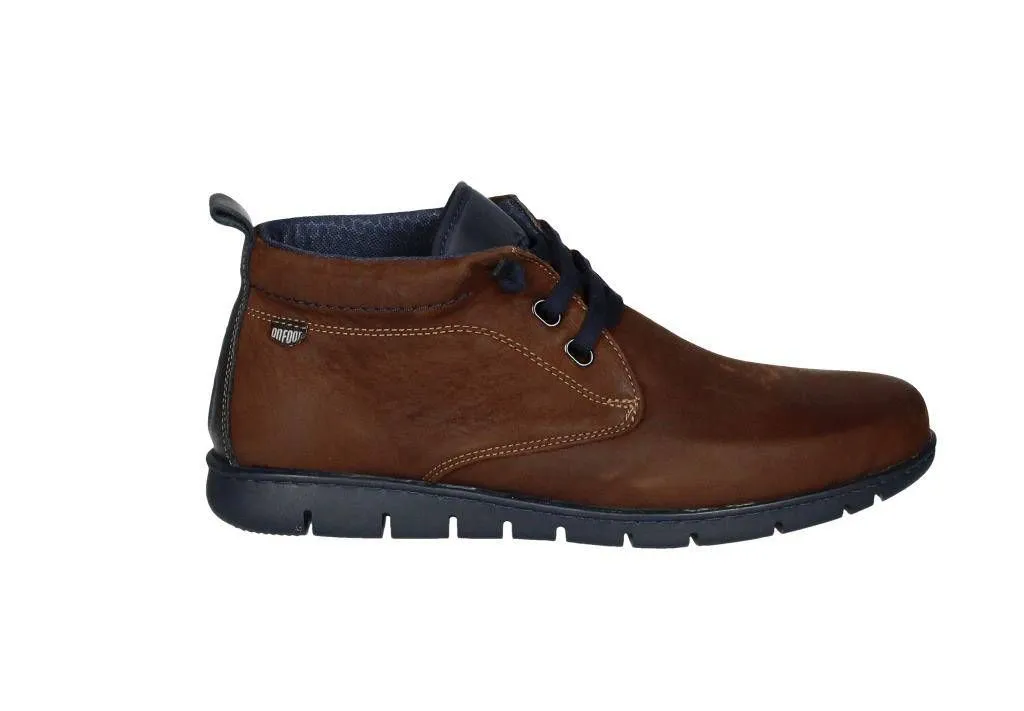 Bota Cordon Elastico Cuero Talon/piso Azul