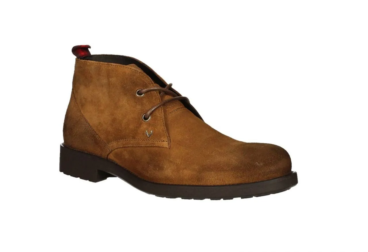 Bota Cordon Lisa Serraje Cuero Piso Goma