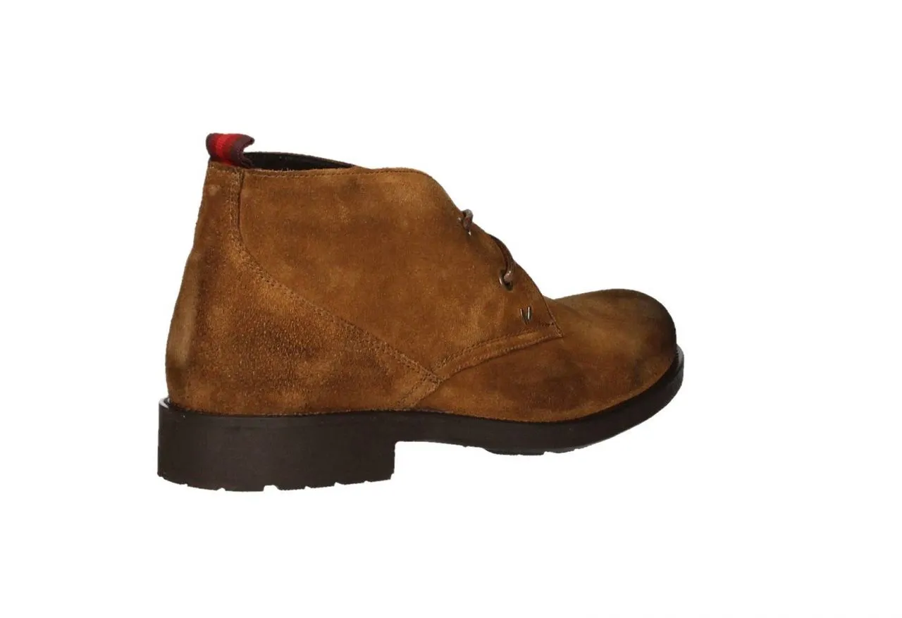 Bota Cordon Lisa Serraje Cuero Piso Goma