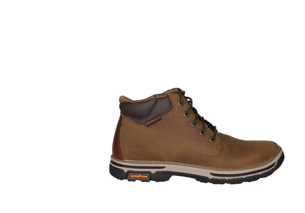 Bota Cordon Napa Grass Cuero Cuello Acolchado Marron
