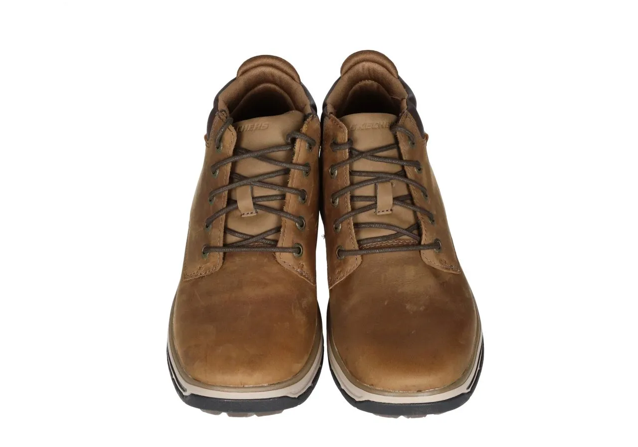Bota Cordon Napa Grass Cuero Cuello Acolchado Marron