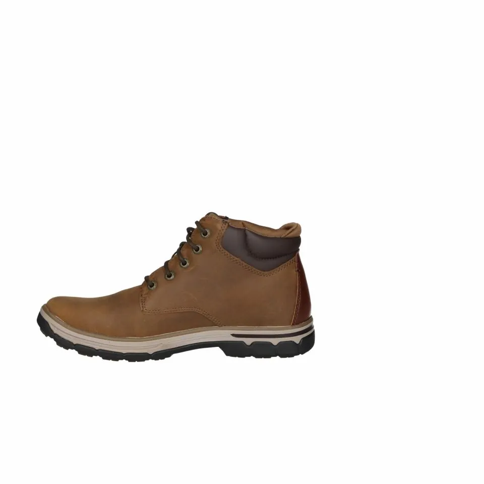Bota Cordon Napa Grass Cuero Cuello Acolchado Marron