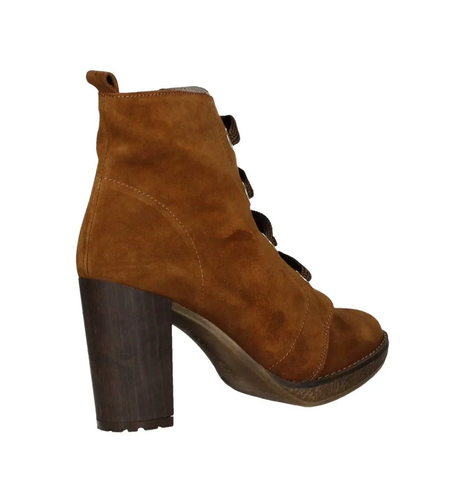 Bota Cordon Serraje Cuero y Cremallera Lateral