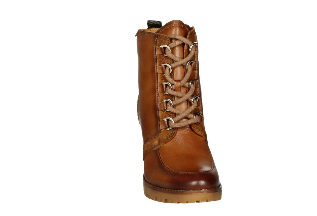 Bota Cordon/cremallera Piel Cuero Carrilleras Nobuck