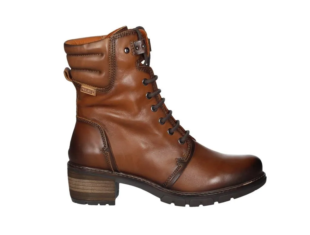 Bota Cordon/cremallera Piel Cuero Cuello Acolchado