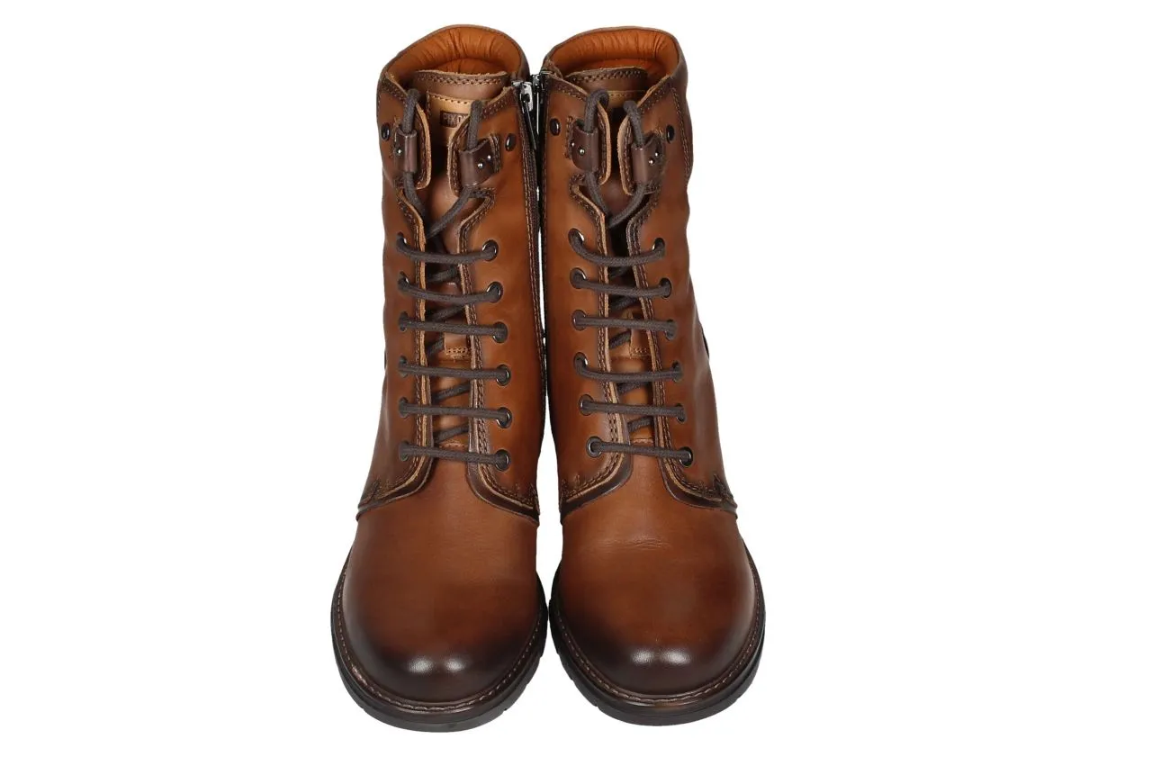Bota Cordon/cremallera Piel Cuero Cuello Acolchado