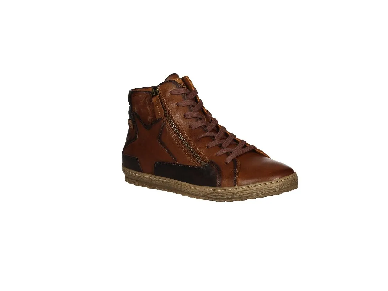 Bota Cordon/cremallera Piel Cuero Estrella Lateral