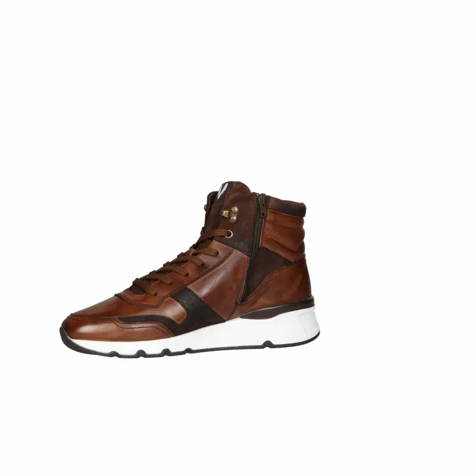 Bota Cremallera/cordon Piel Cuero Piso Blanco