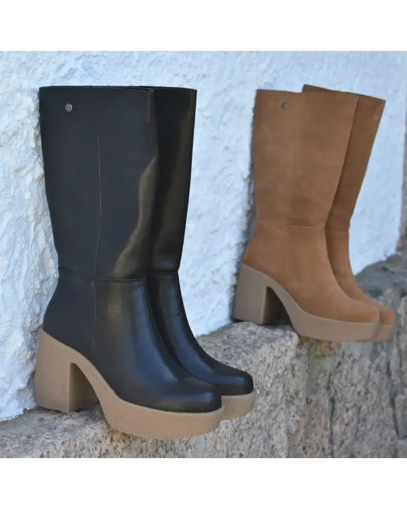 Bota crepé de piel TOP3SHOES 22892 cuero