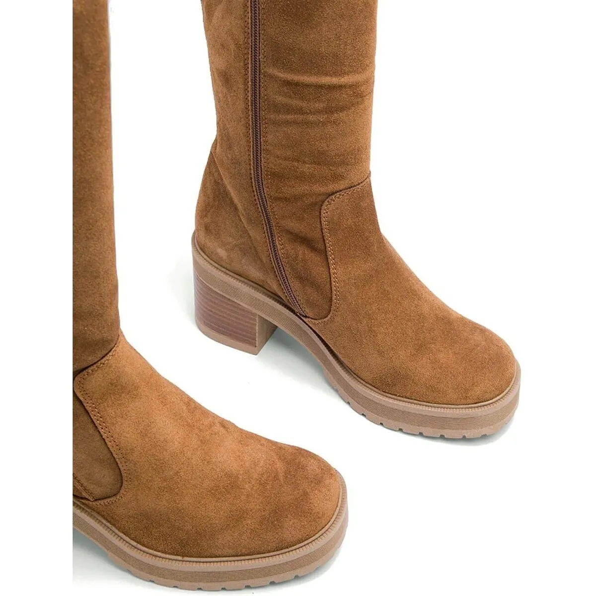 BOTA DE SERRAJE CON TACÓN  ROXANA 4539 CUERO