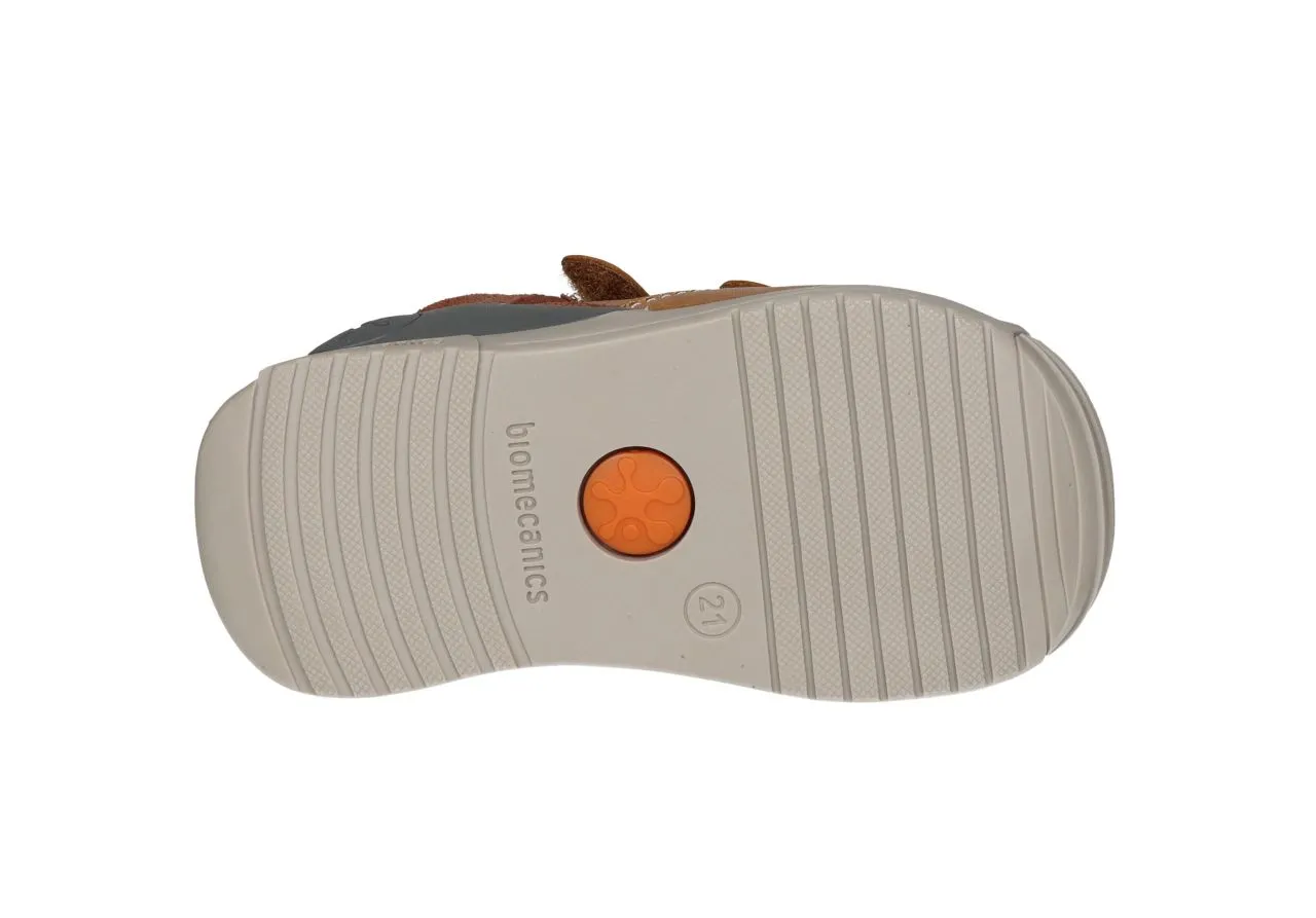 Bota Dos Velcros Piel Cuero Pieza Talon Gris