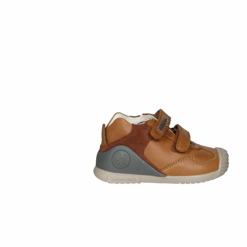 Bota Dos Velcros Piel Cuero Pieza Talon Gris