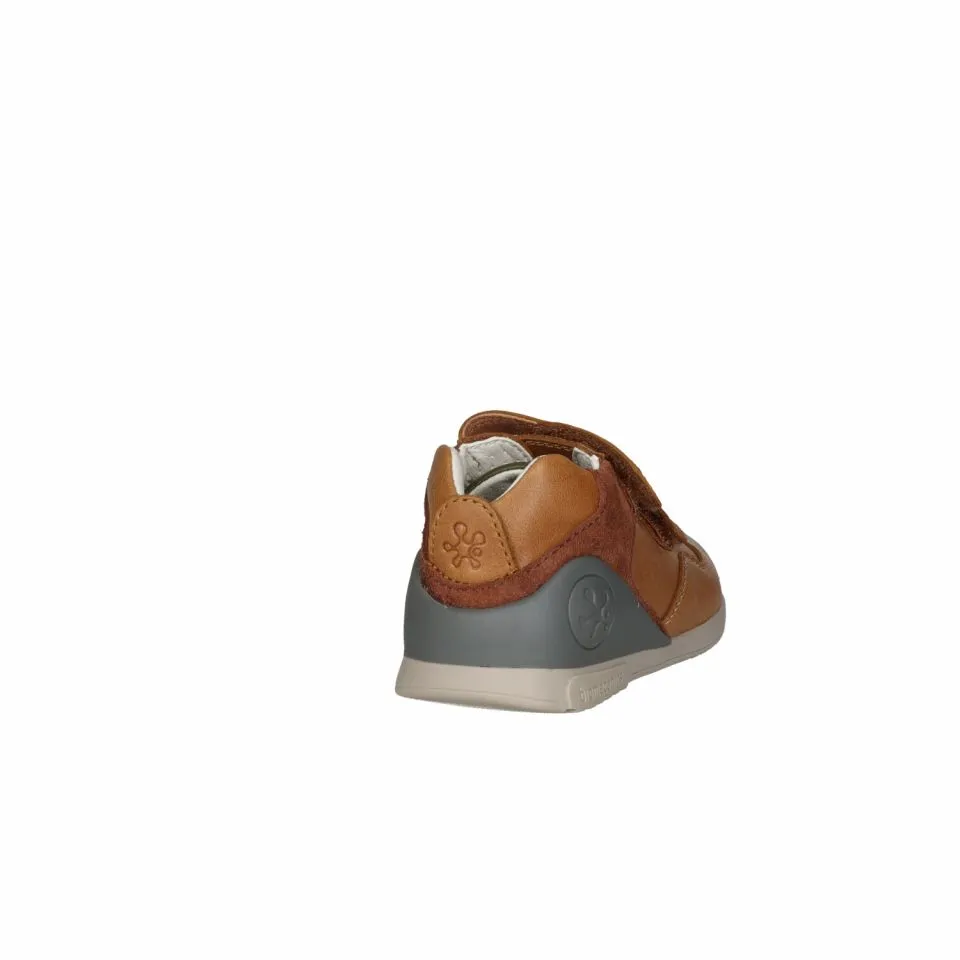 Bota Dos Velcros Piel Cuero Pieza Talon Gris