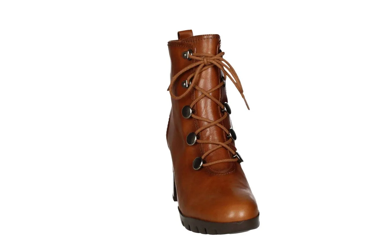 Bota Piel Cuero Cordonera Con Botones Metal