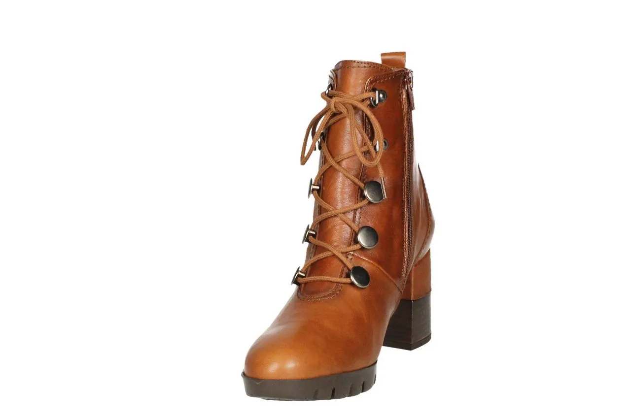 Bota Piel Cuero Cordonera Con Botones Metal