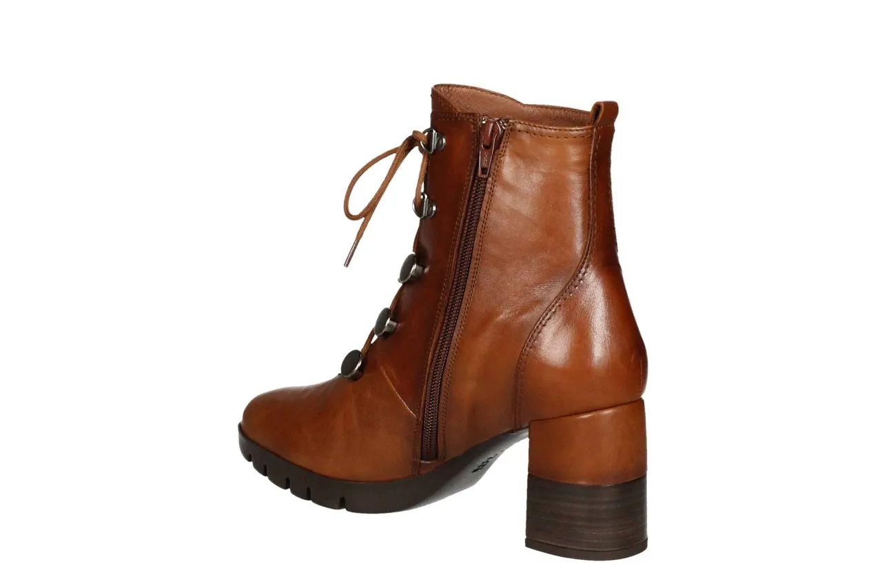Bota Piel Cuero Cordonera Con Botones Metal