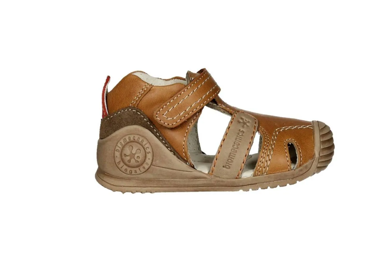 Bota Sandalia Velcro Piel Cuero Lados Abierto