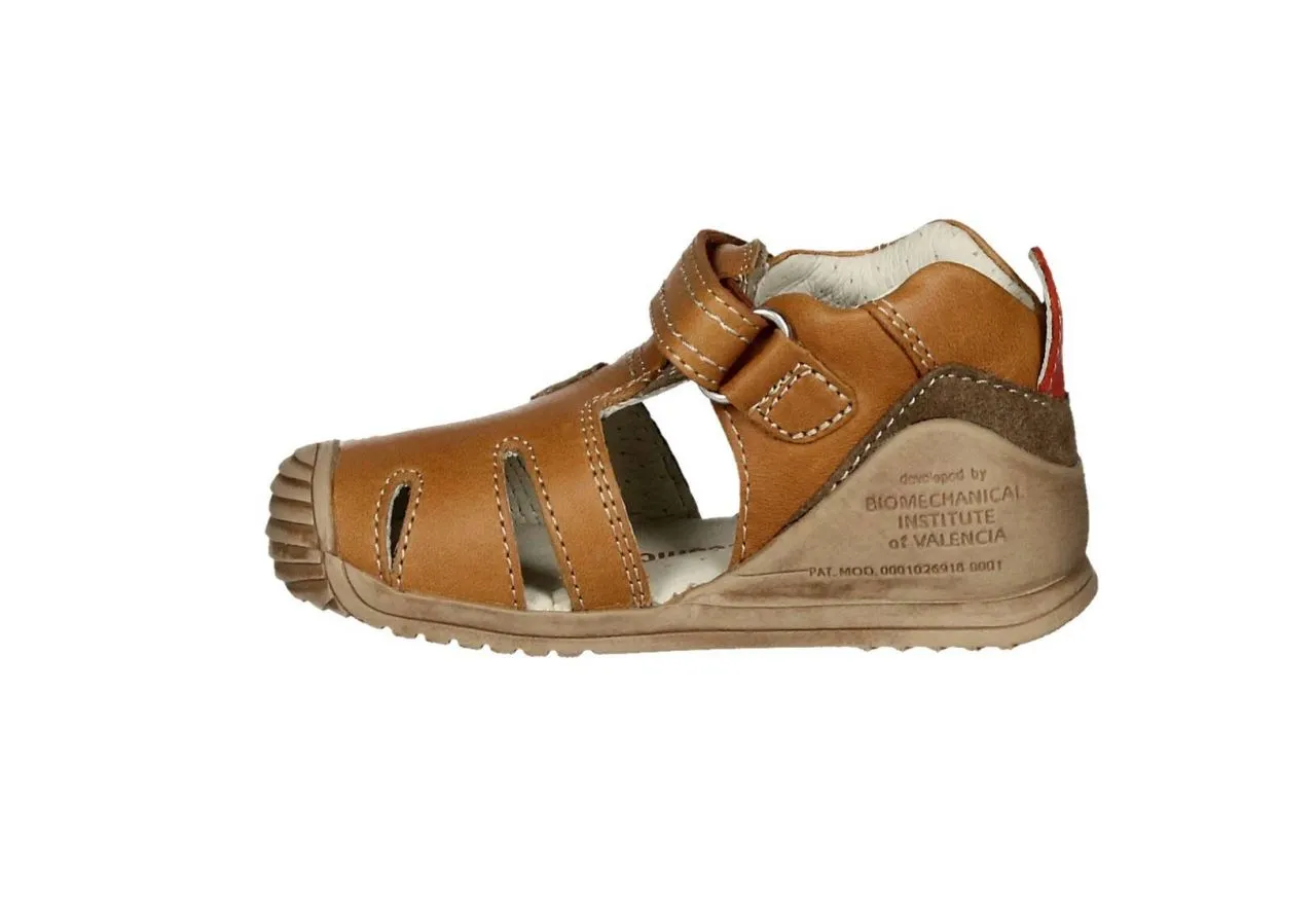 Bota Sandalia Velcro Piel Cuero Lados Abierto