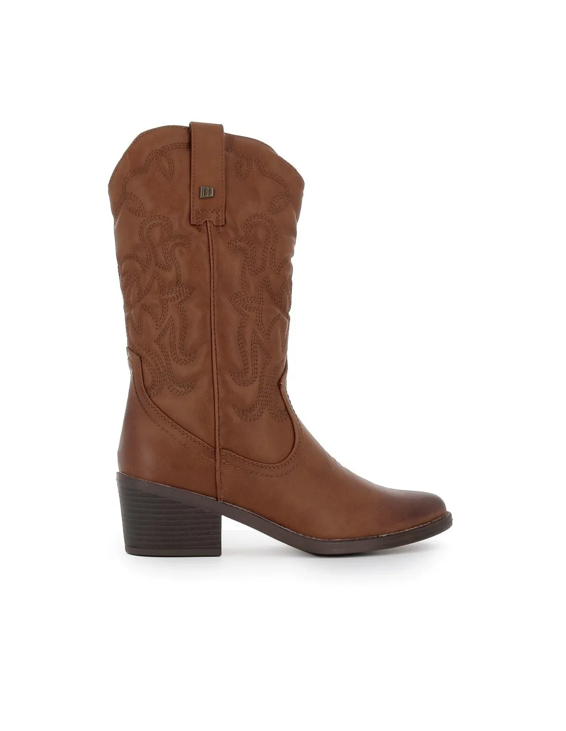 Bota tejana tacón para mujer cuero Mustang