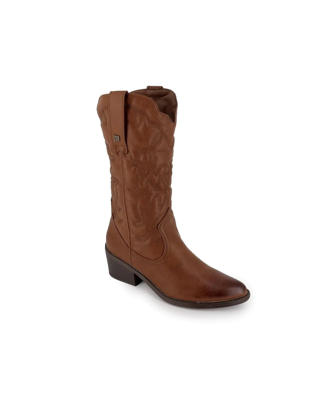 Bota tejana tacón para mujer cuero Mustang