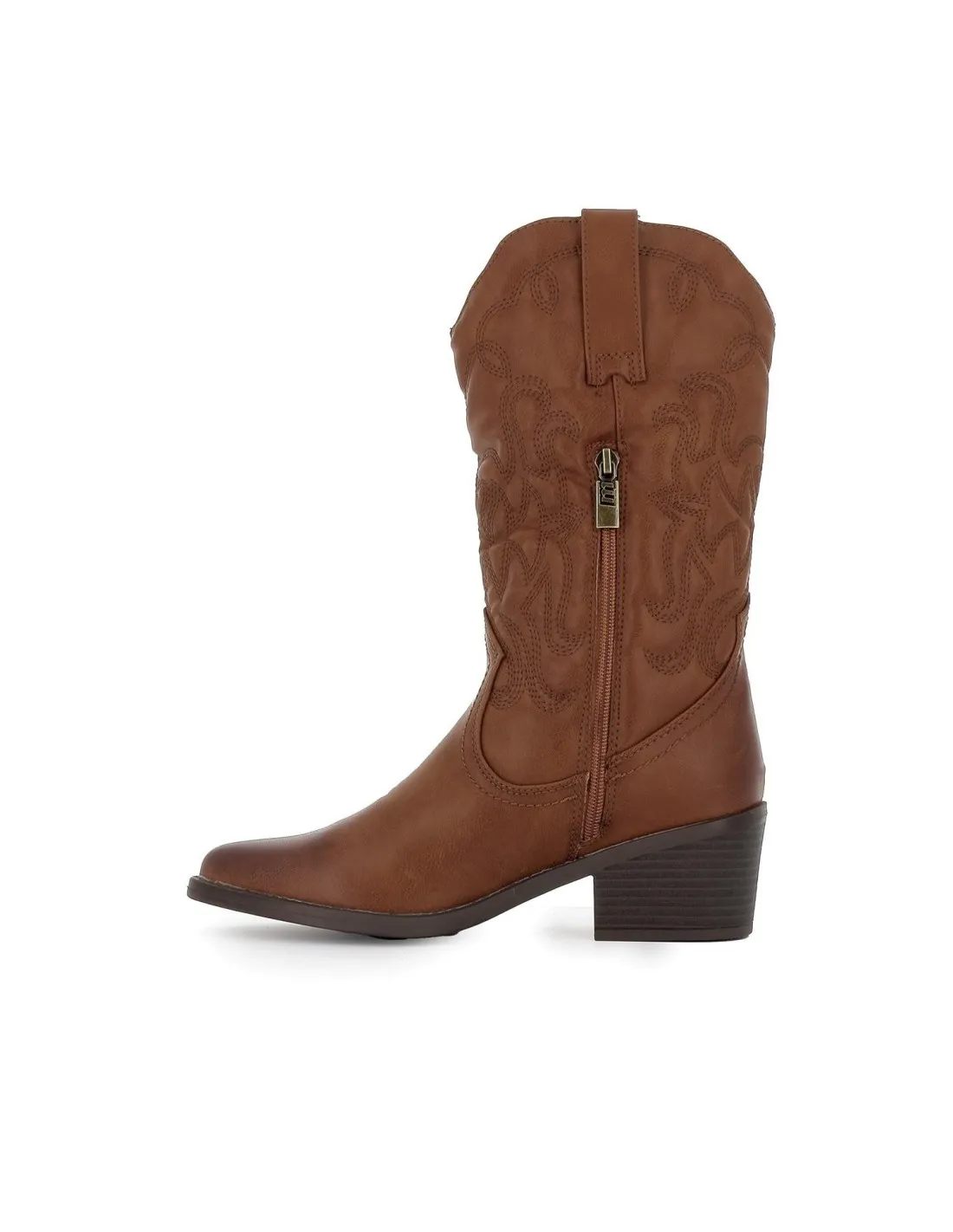Bota tejana tacón para mujer cuero Mustang
