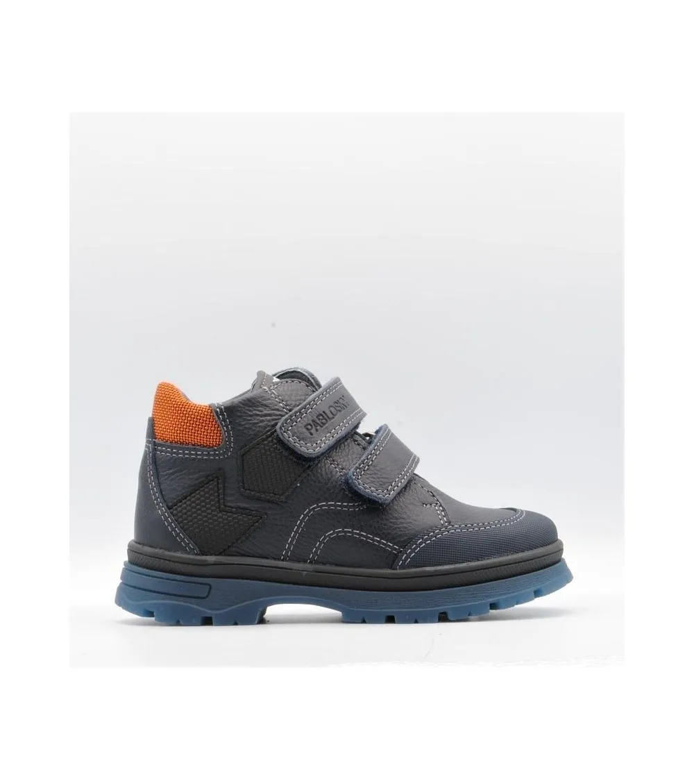 BOTAS NIÑO PABLOSKY DOBLE VELCRO PIEL MARINO