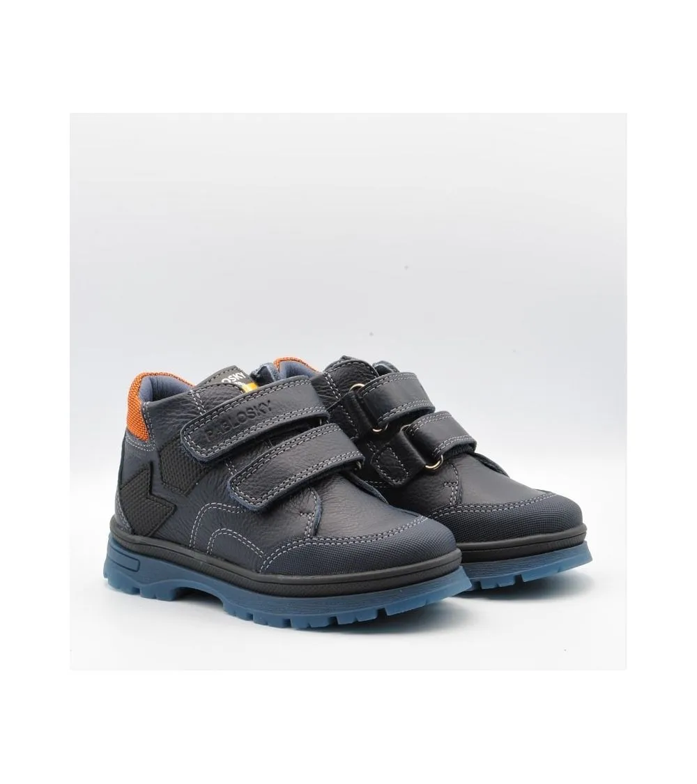 BOTAS NIÑO PABLOSKY DOBLE VELCRO PIEL MARINO