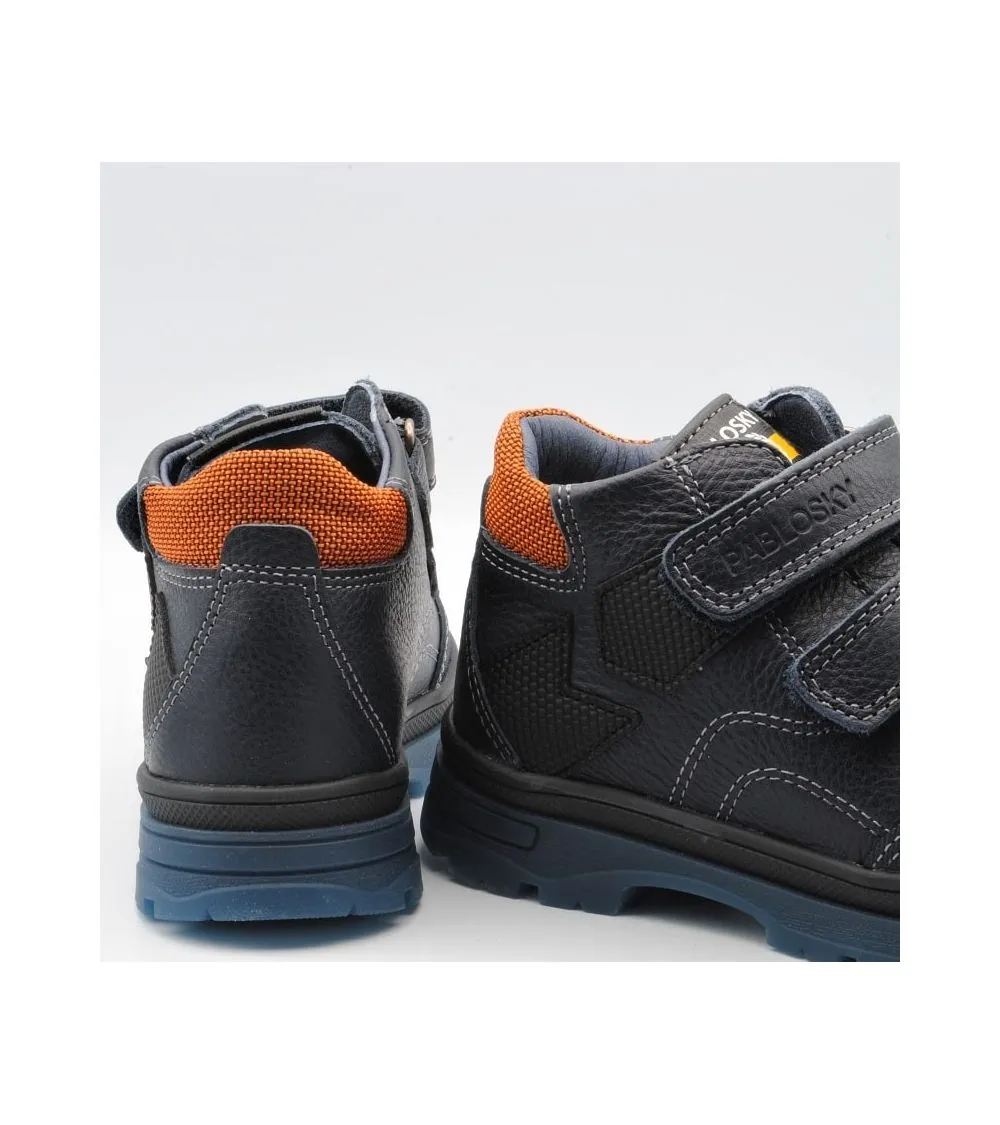 BOTAS NIÑO PABLOSKY DOBLE VELCRO PIEL MARINO