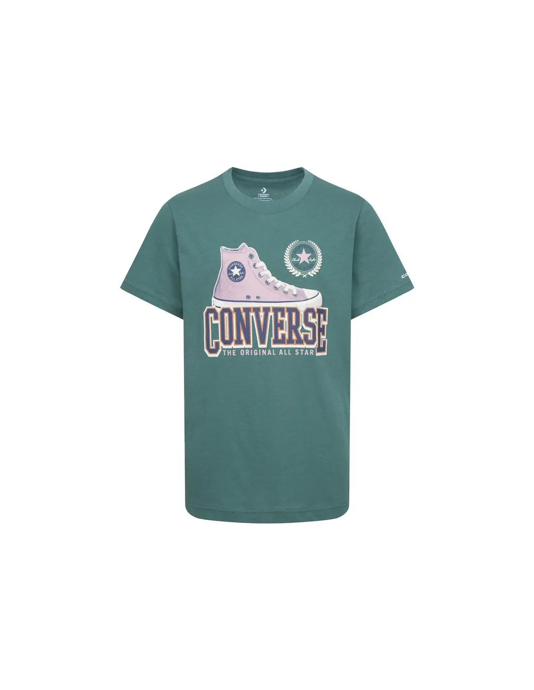 Camiseta Converse Script Sneaker Gfx Sse Niño Verde