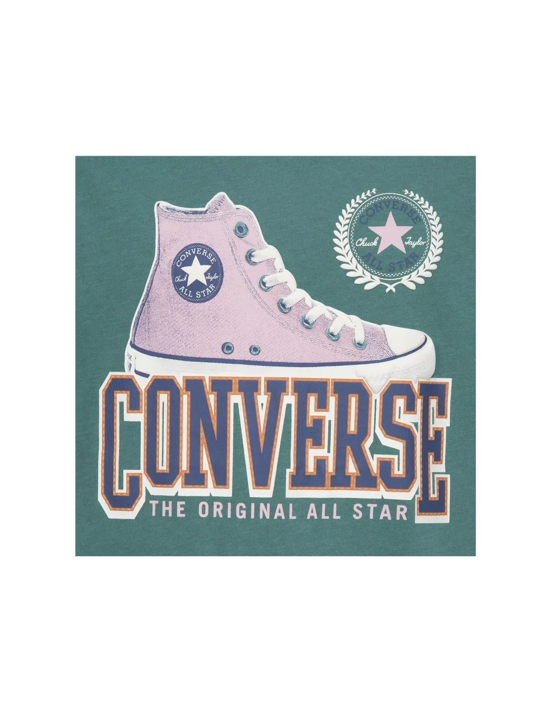 Camiseta Converse Script Sneaker Gfx Sse Niño Verde