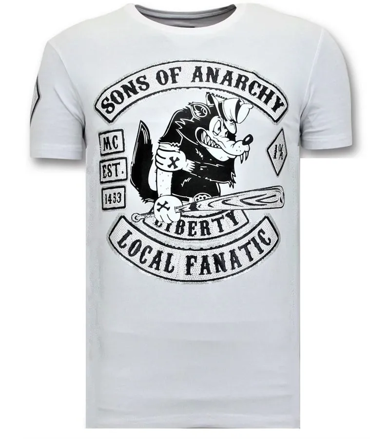 CAMISETAS ESTAMPADAST  SONS OF ANARCHY MC  BLANCO