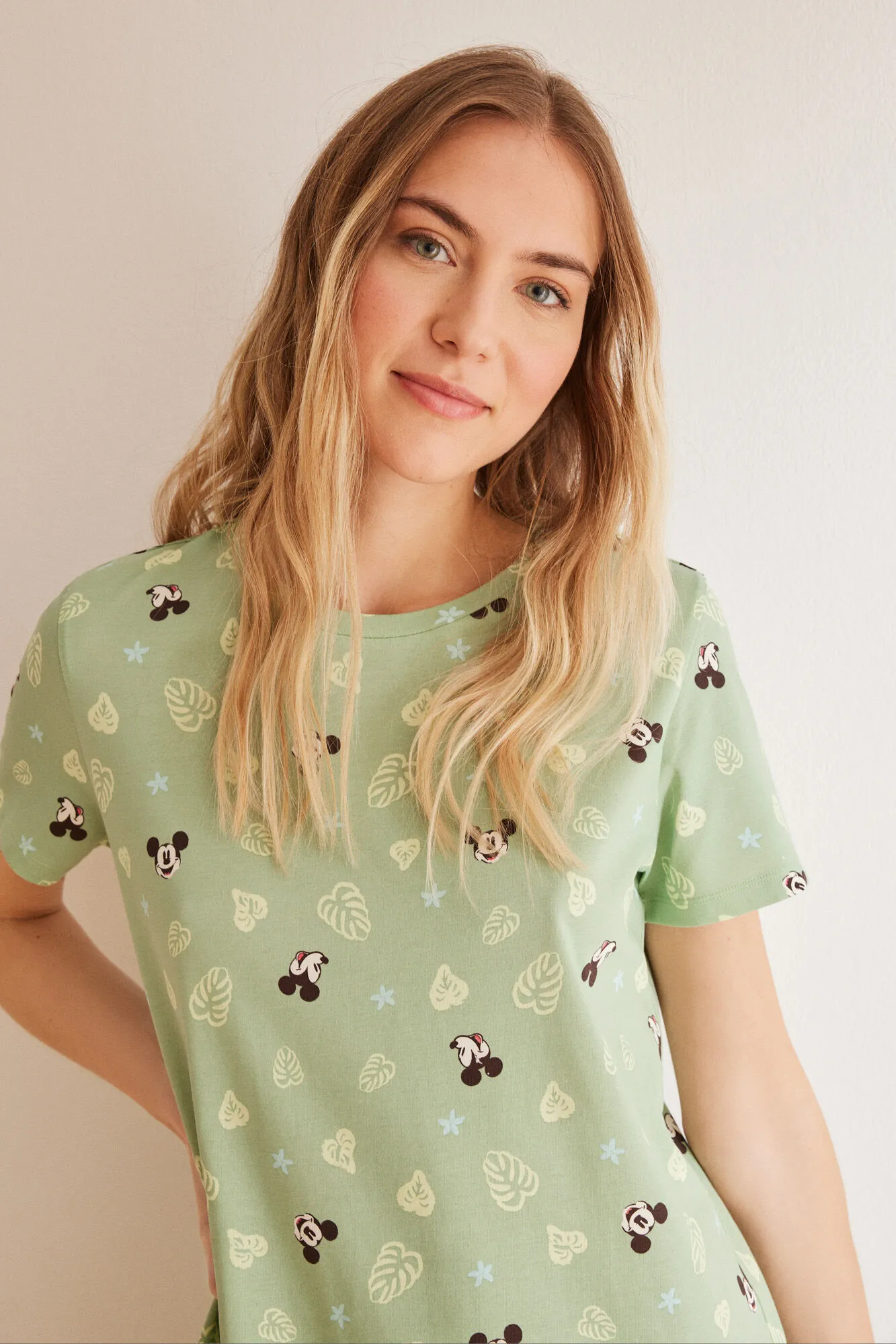 Camisón midi 100% algodón Mickey