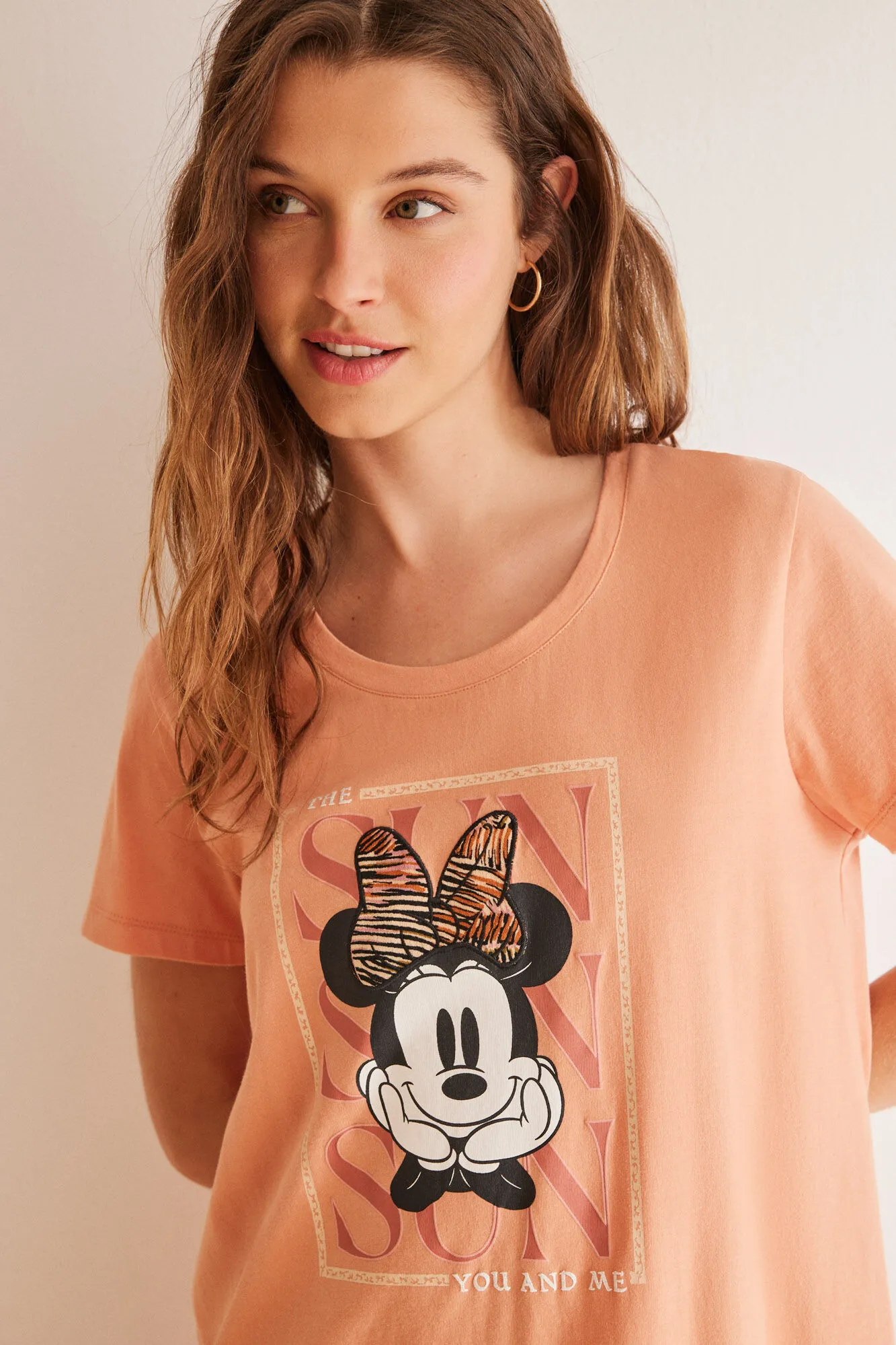 Camisón midi 100% algodón ocre