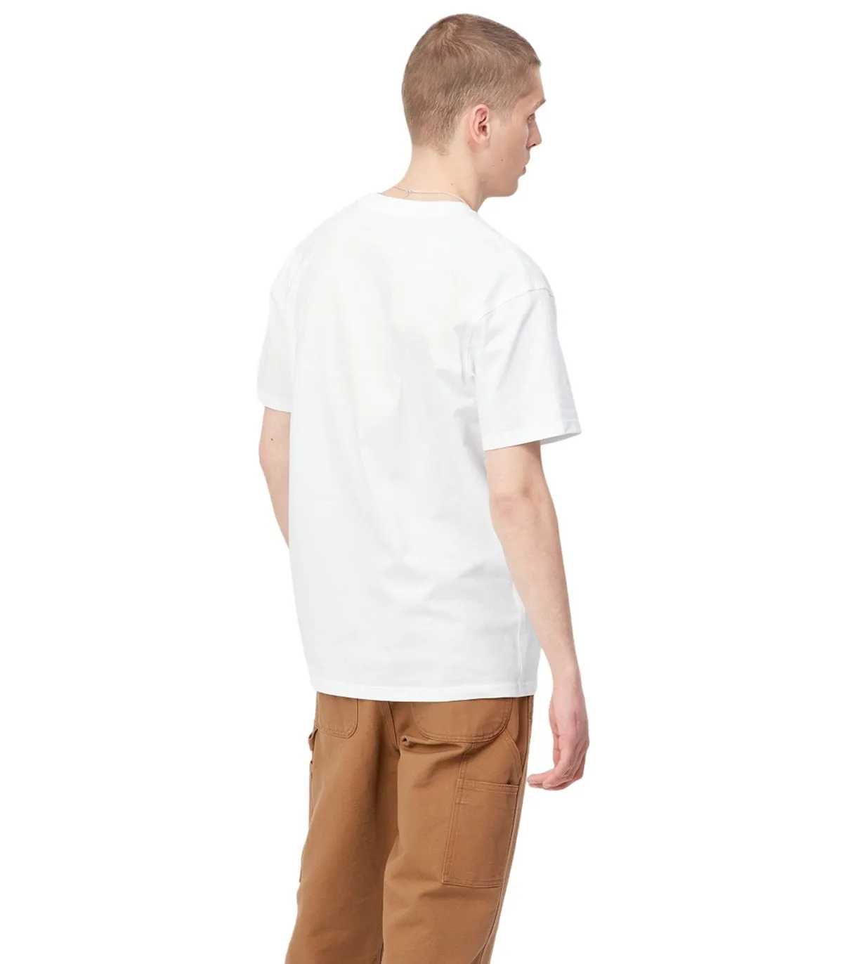 CARHATT  CAMISETA PARA HOMBRE BLANCA  AMERICAN SCRIPT TSHIRT