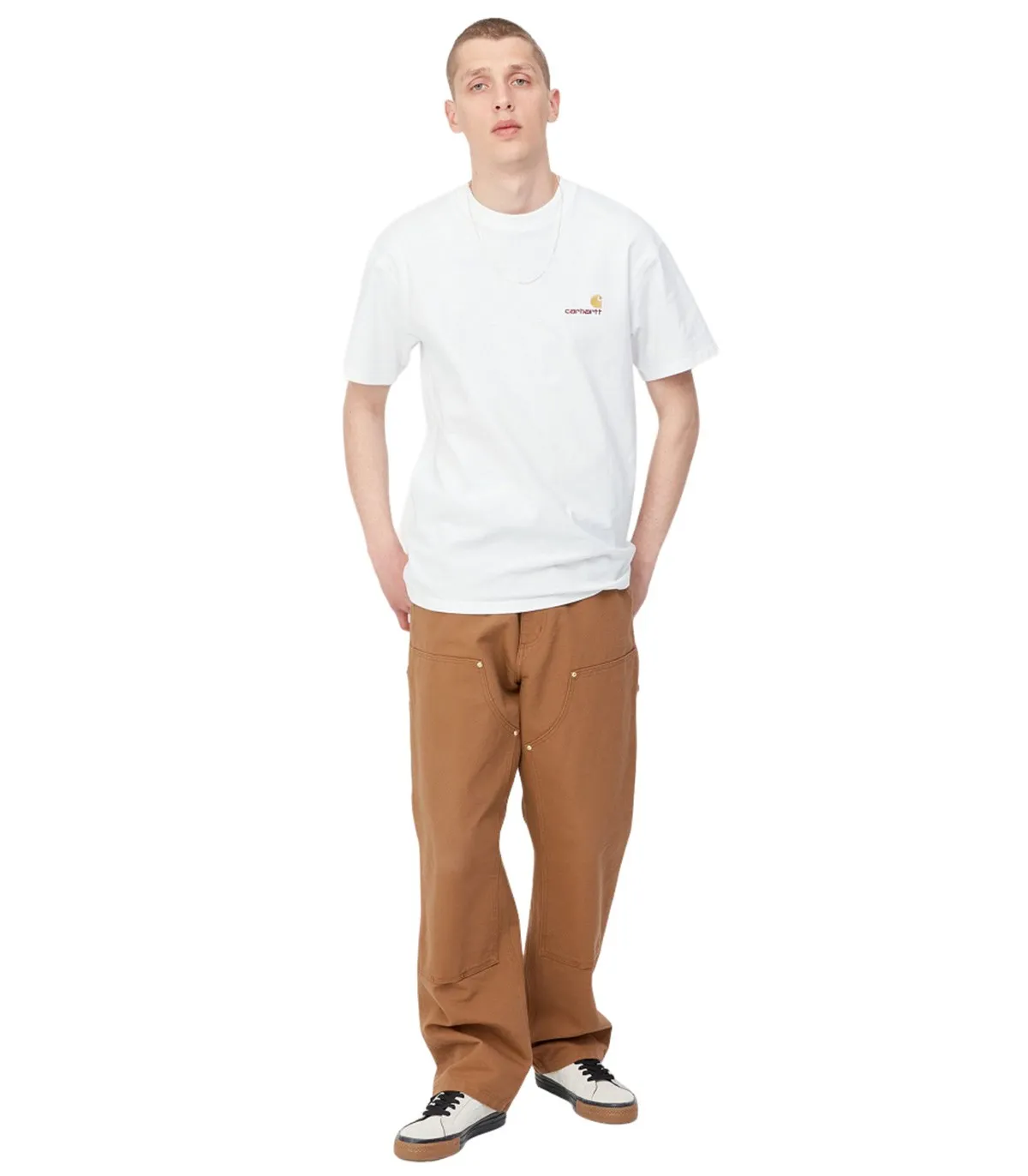 CARHATT  CAMISETA PARA HOMBRE BLANCA  AMERICAN SCRIPT TSHIRT