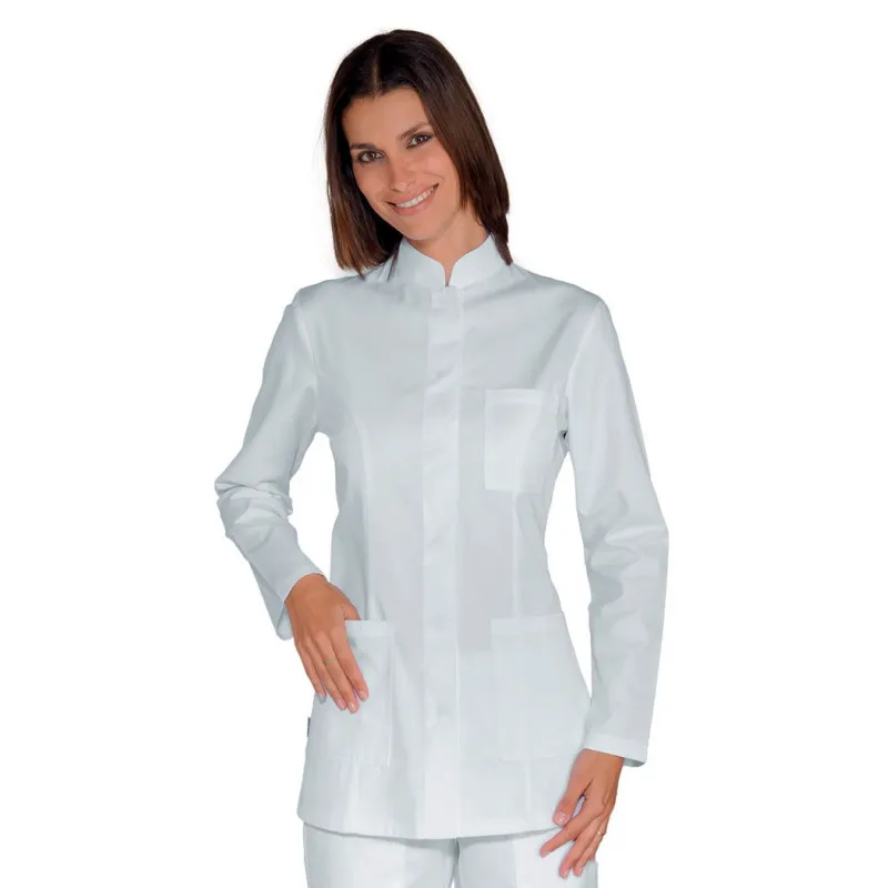 CASACA PORTOFINO BLANCA CON CORCHETES ISACCO  OUTLET TALLA L Y XL