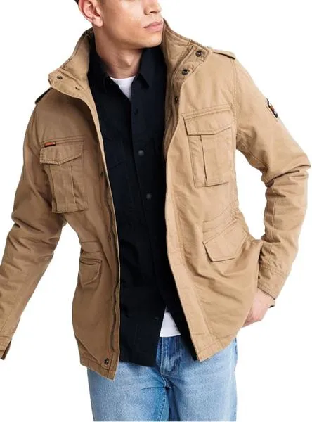 cazadora superdry roockie beige para hombre