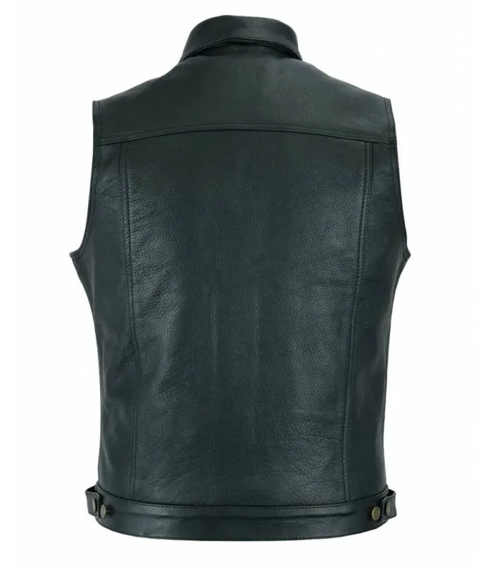 Chaleco motero de cuero para hombre anarchy OSX LEATHER 254 LEE