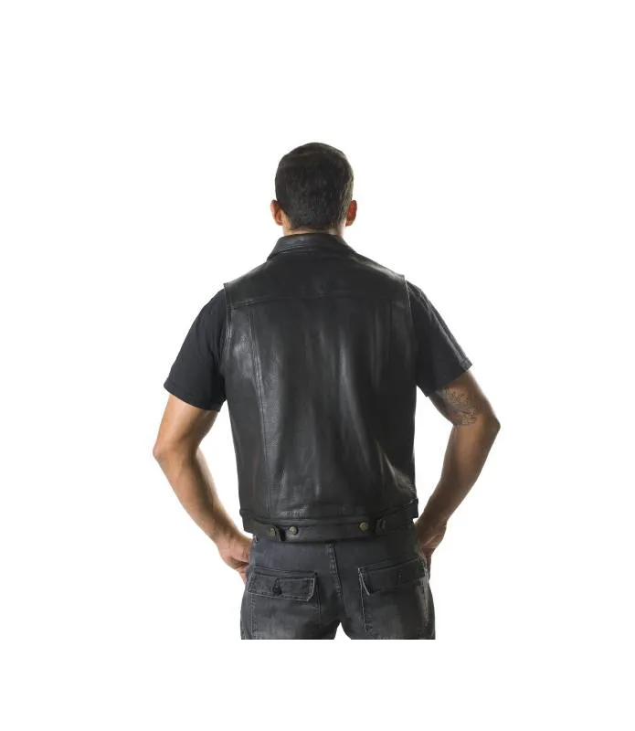 Chaleco motero de cuero para hombre anarchy OSX LEATHER 254 LEE