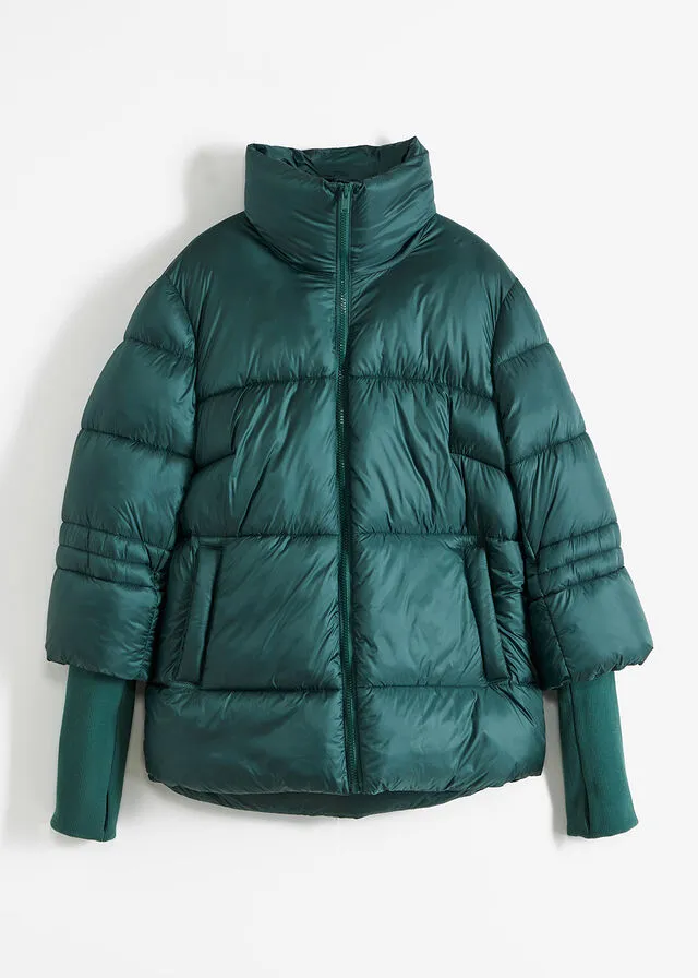 Chaqueta guateada verde mate