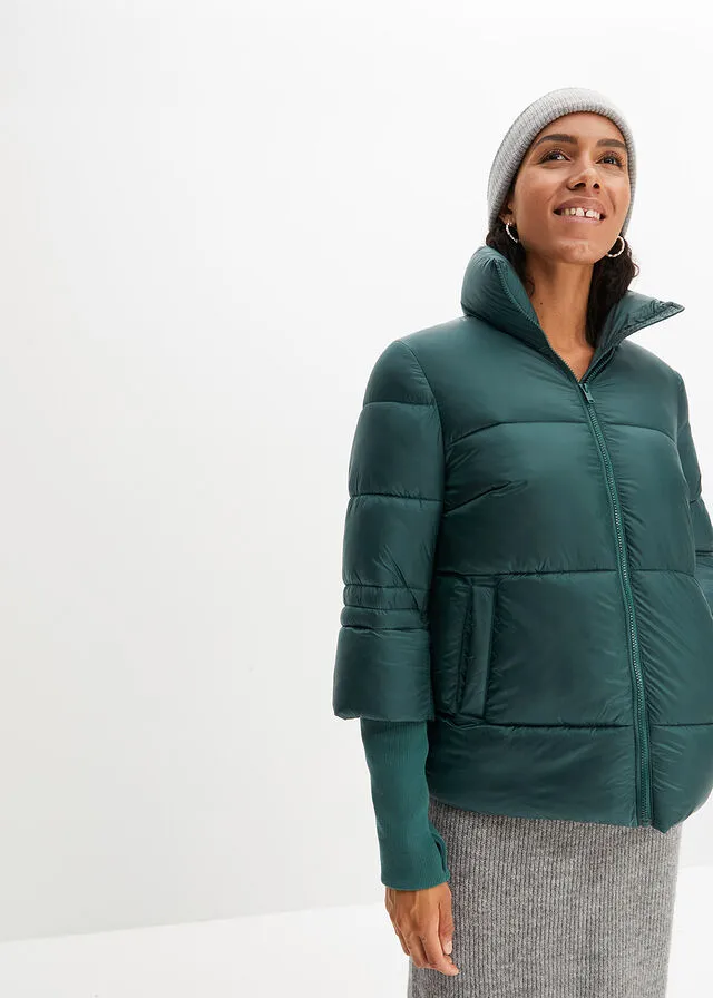 Chaqueta guateada verde mate