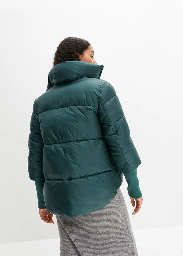 Chaqueta guateada verde mate