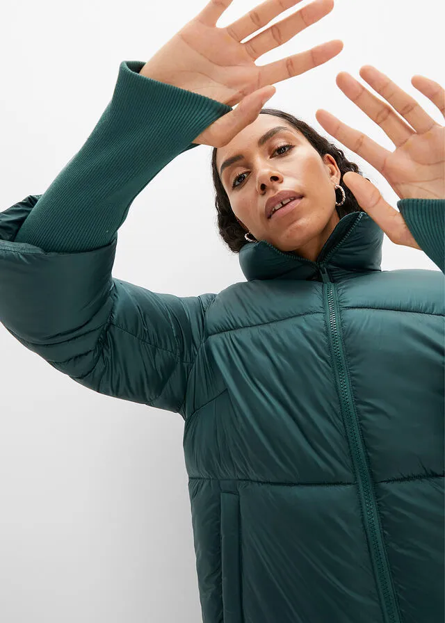 Chaqueta guateada verde mate