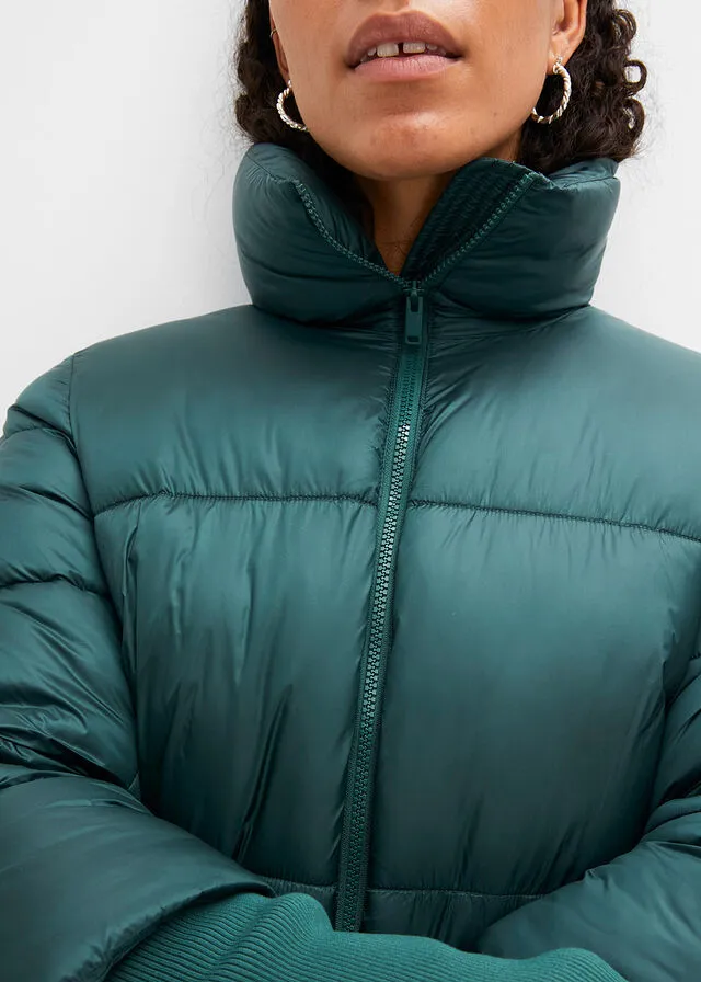Chaqueta guateada verde mate