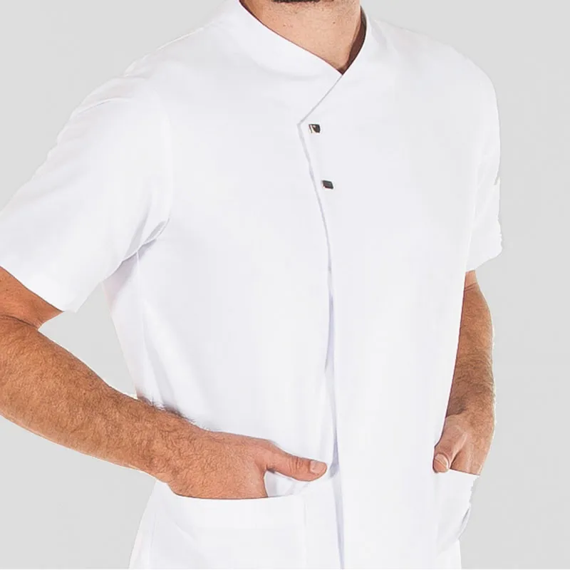 CHAQUETA LABORAL HUGO DE MICROFIBRA BLANCA  GARY'S